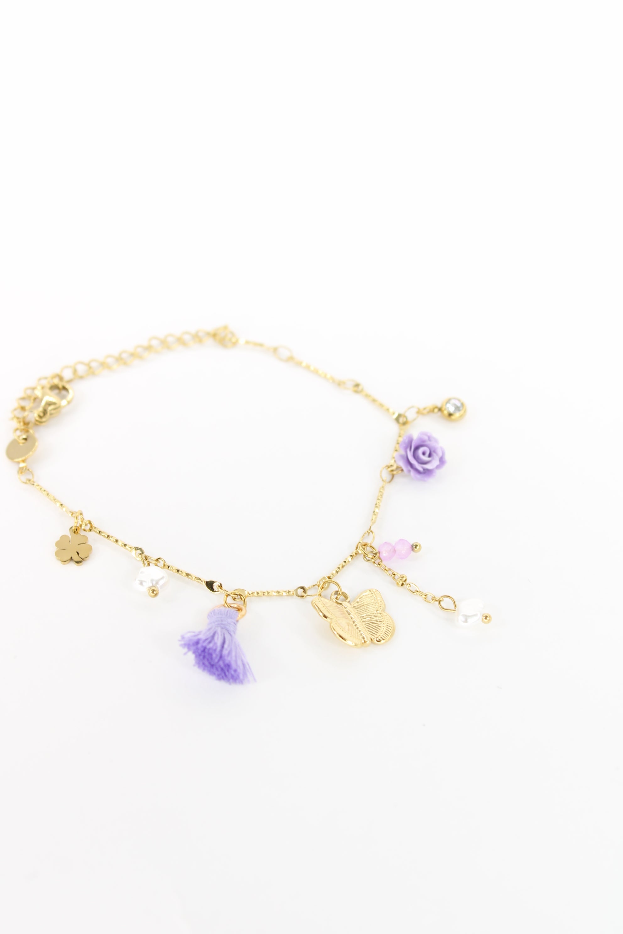 ✨ Bracelet Lilyna – Bracelet Papillon et Charms Fleur