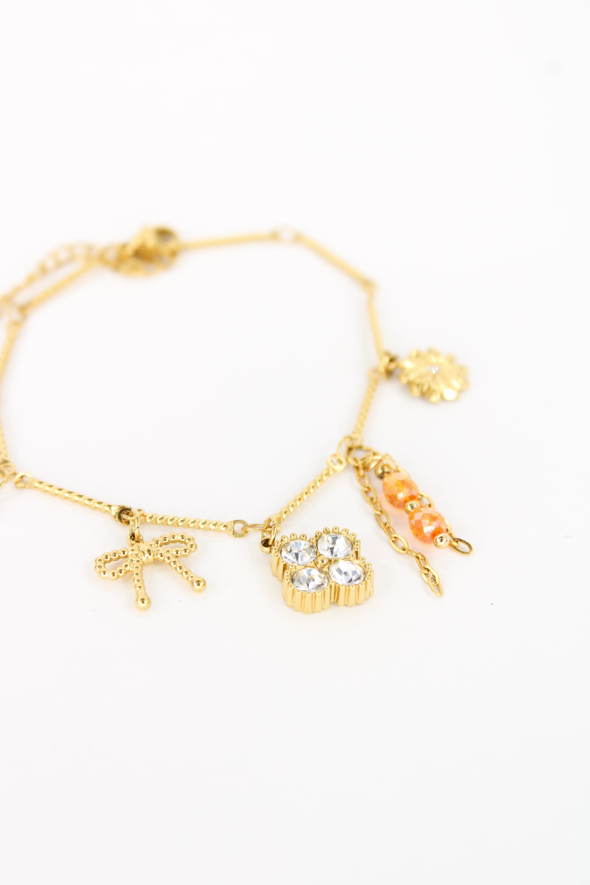 ✨ Bracelet Soléa – Bracelet Charms Doré et Cristaux