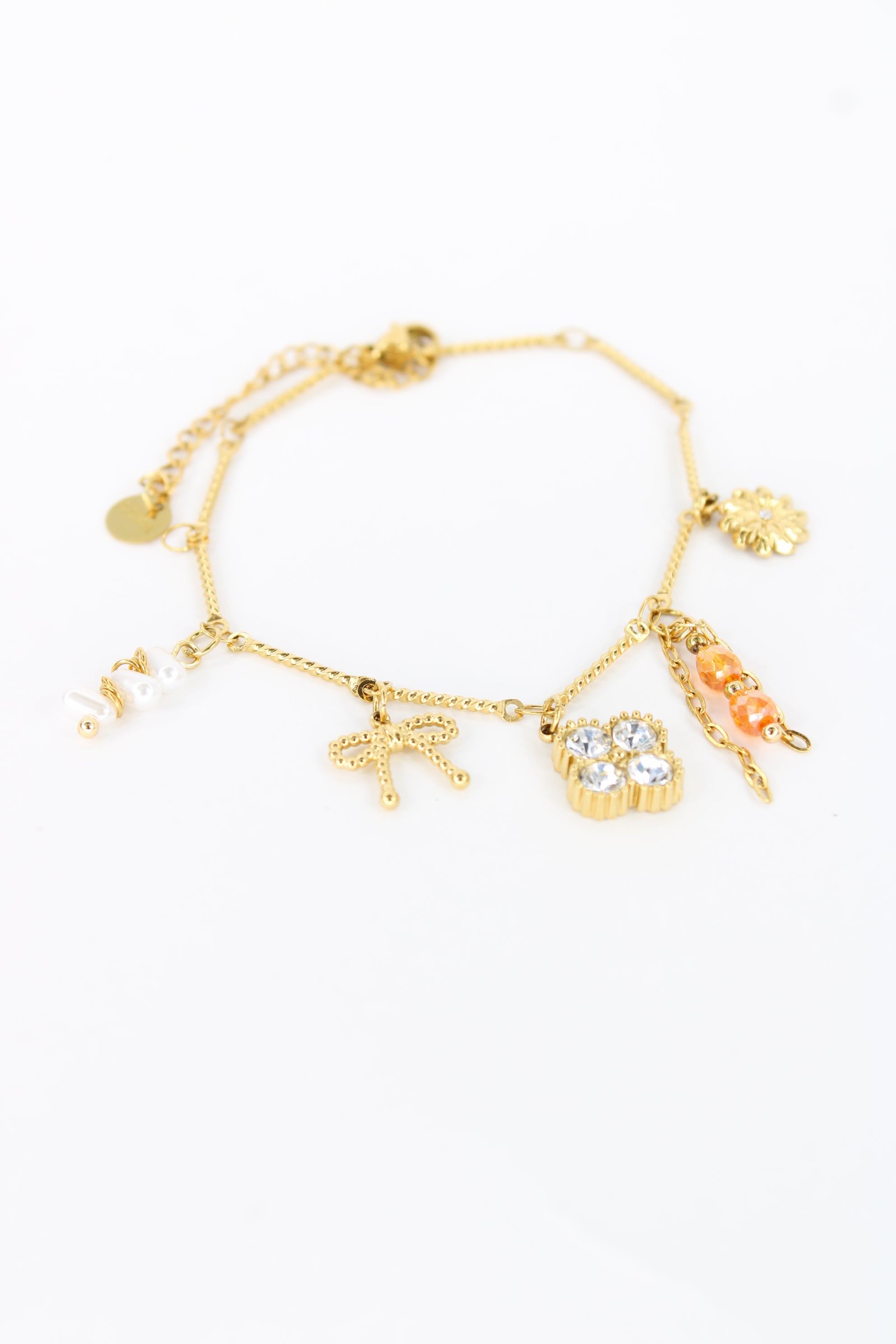 ✨ Bracelet Soléa – Bracelet Charms Doré et Cristaux