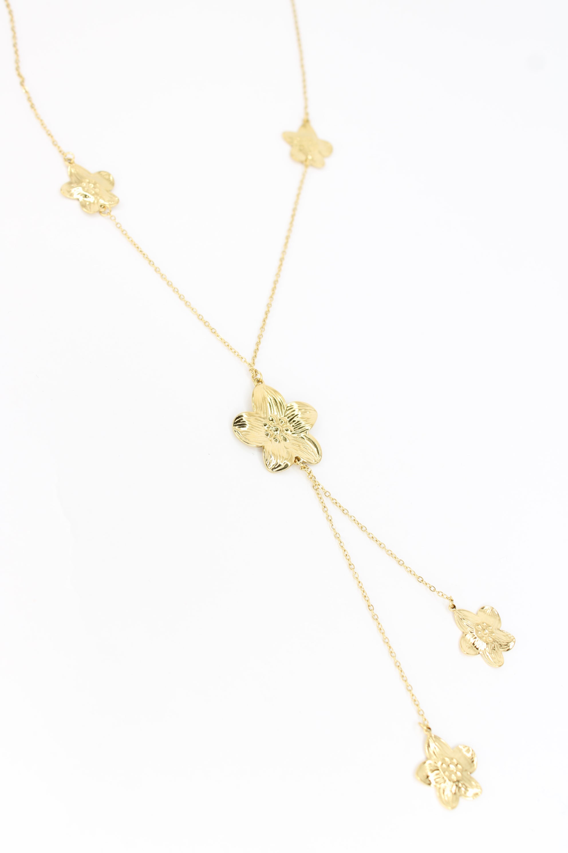 ✨ Sautoir Ciara – Sautoir Fleurs Dorées Élégant