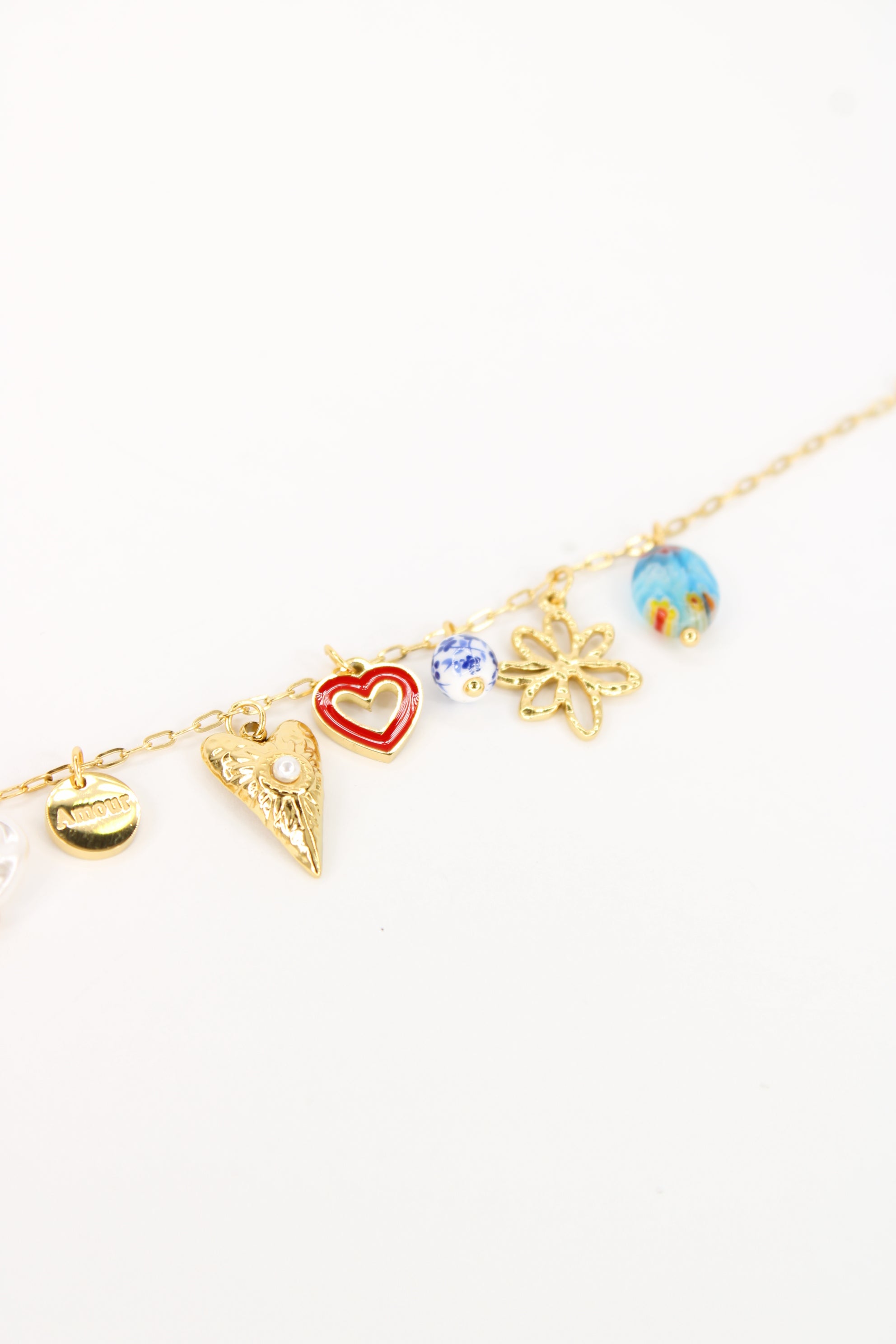 ✨ Bracelet Calypso – Charms Cœur & Cerises