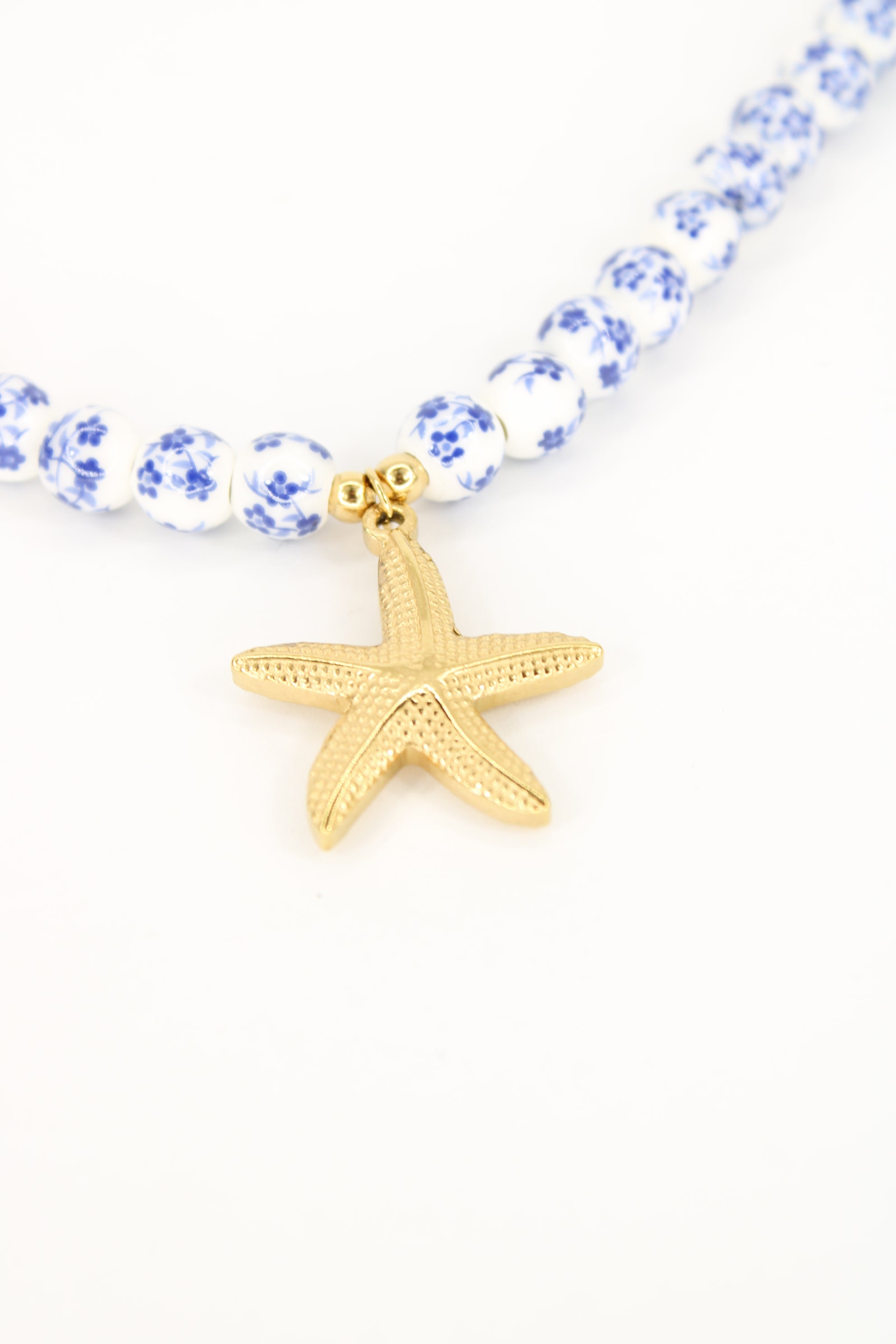 Collier Azélia – Collier perles bleues étoile de mer