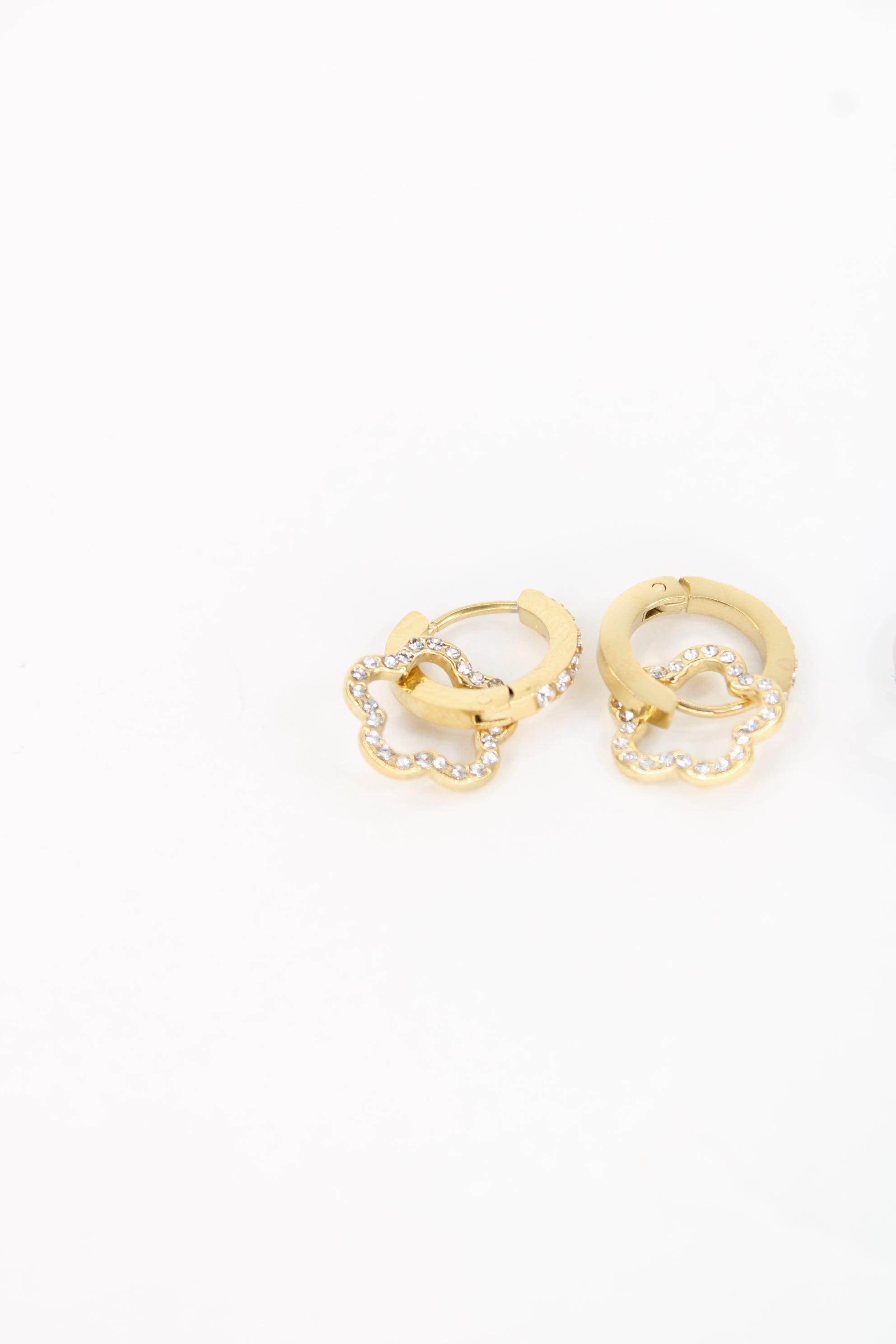 Boucles Alina – Créoles fleurs cristaux doré ou argenté
