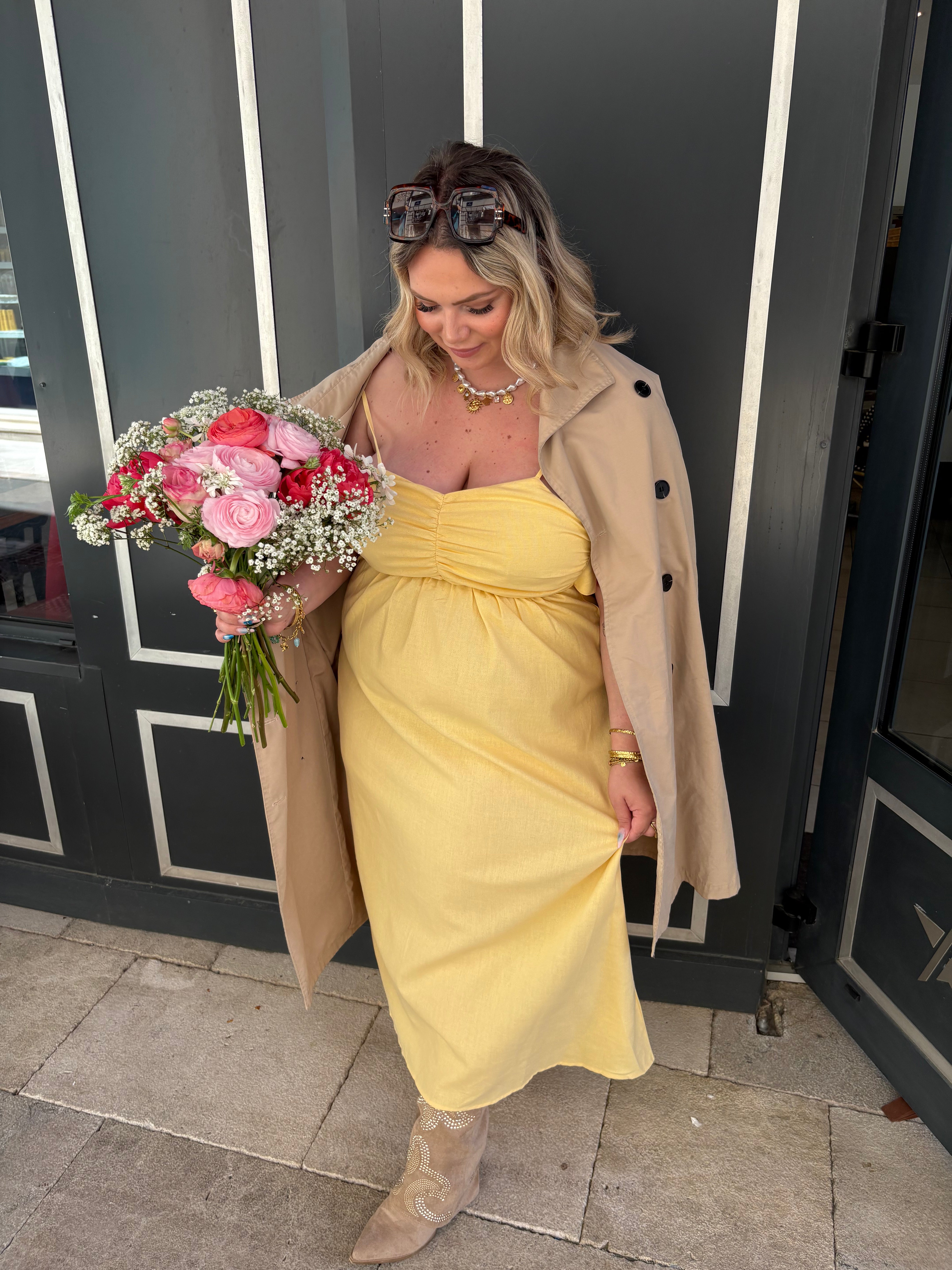 Robe lin jaune