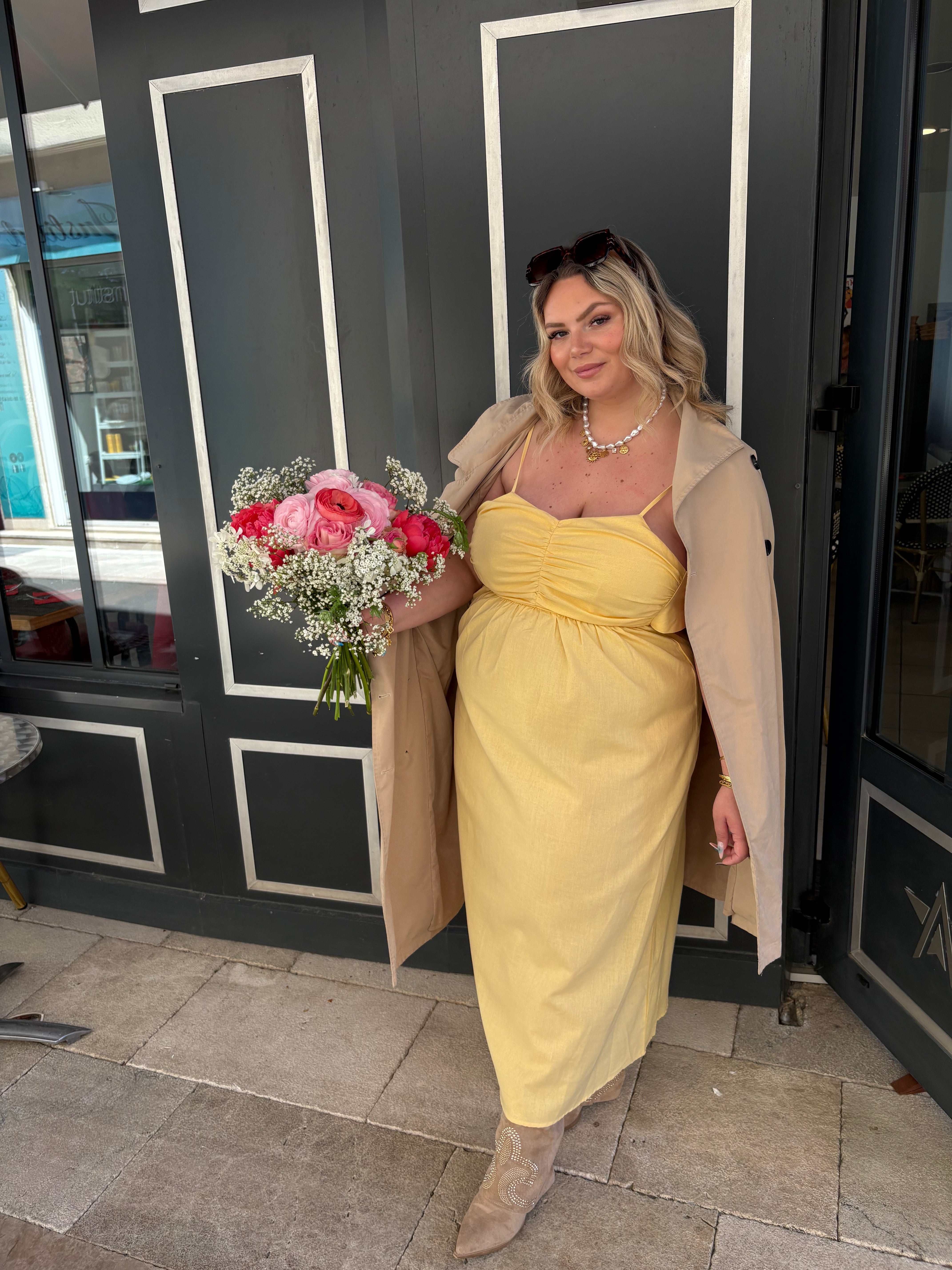 Robe lin jaune