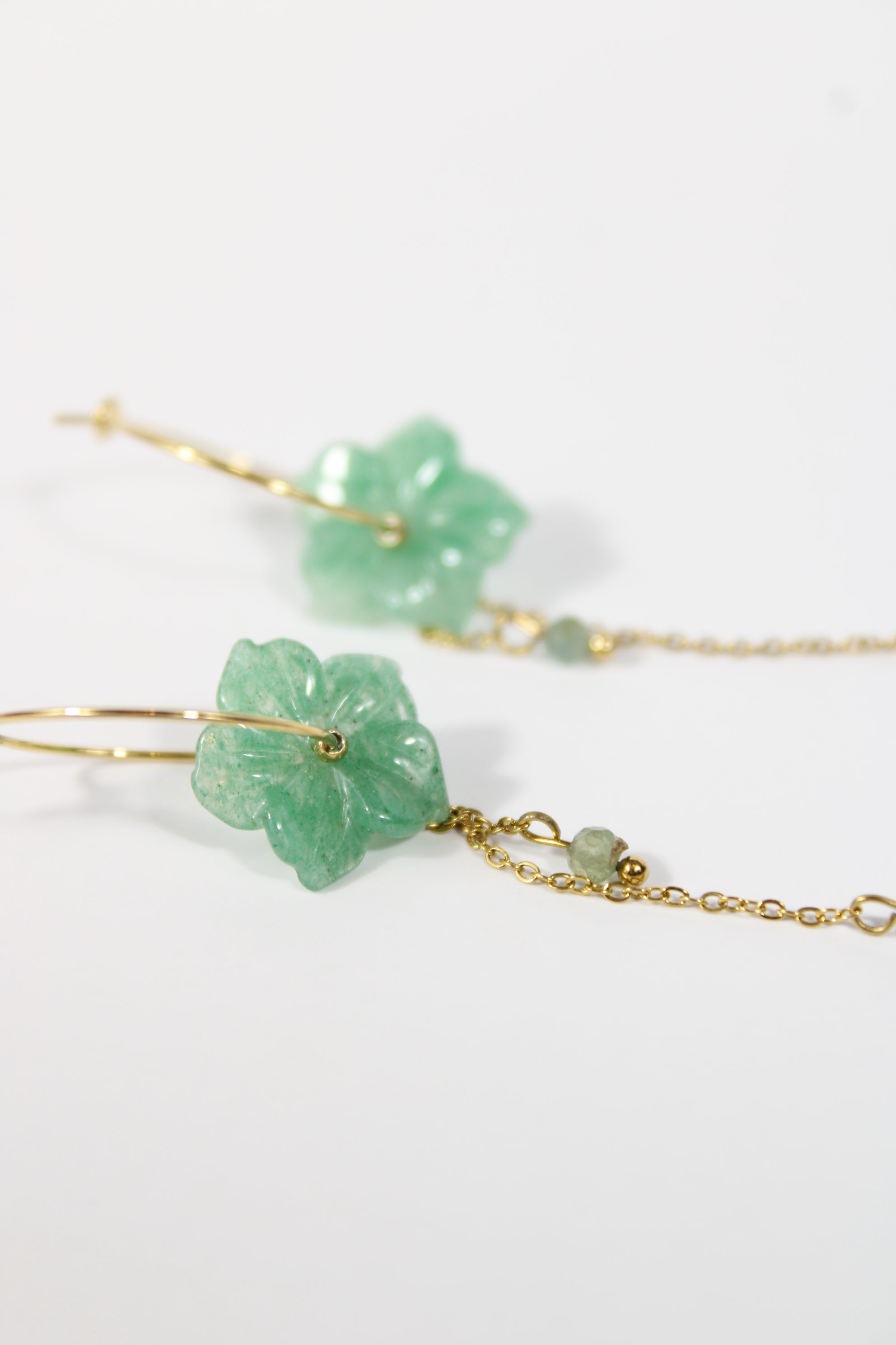 Boucles d'oreilles Camillia verte