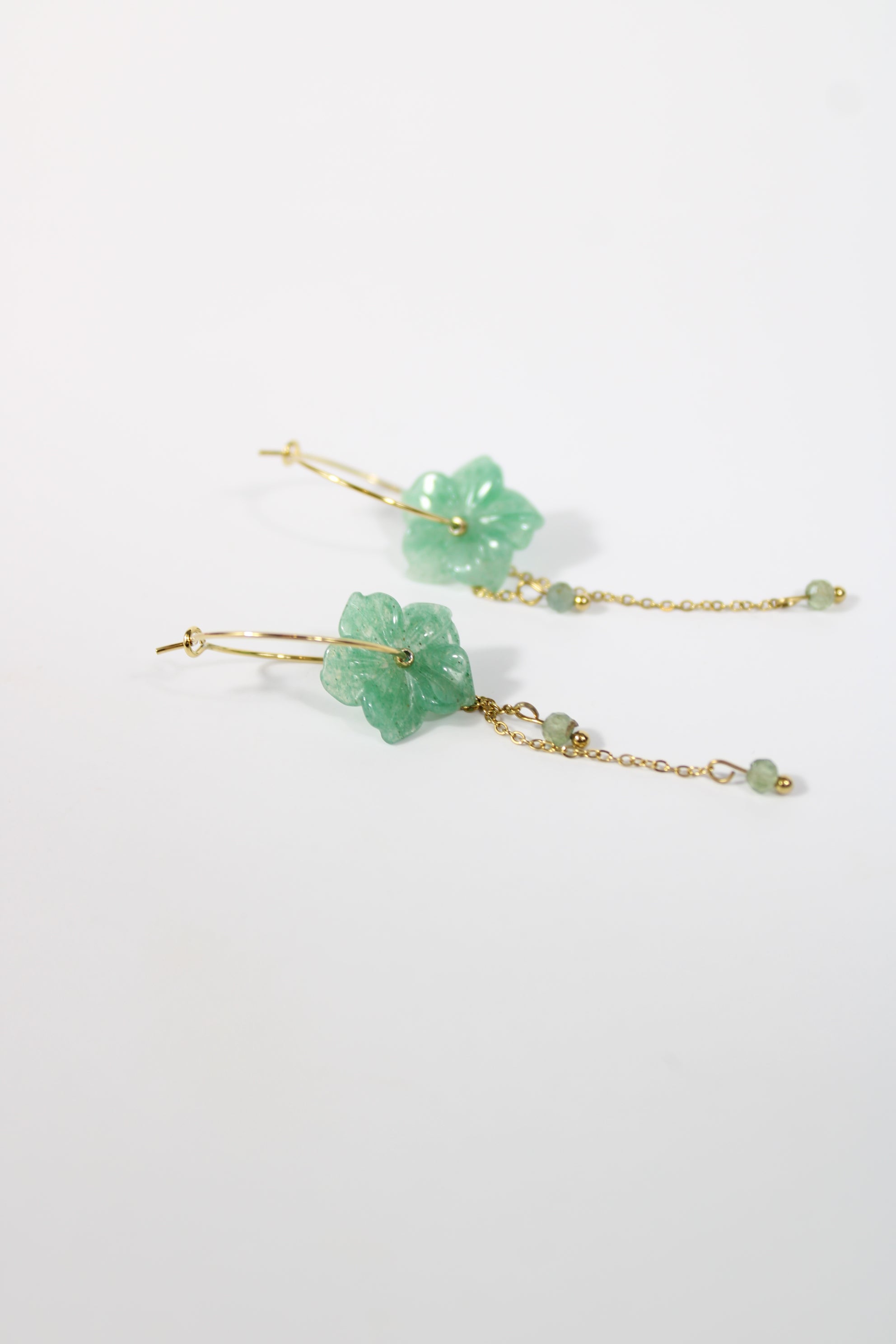 Boucles d'oreilles Camillia verte