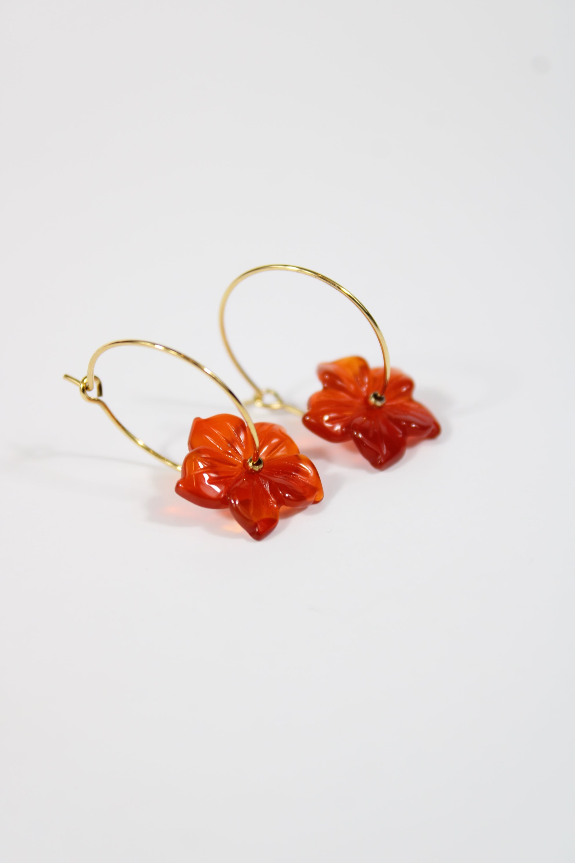 Boucles D'oreilles Camillia rouge