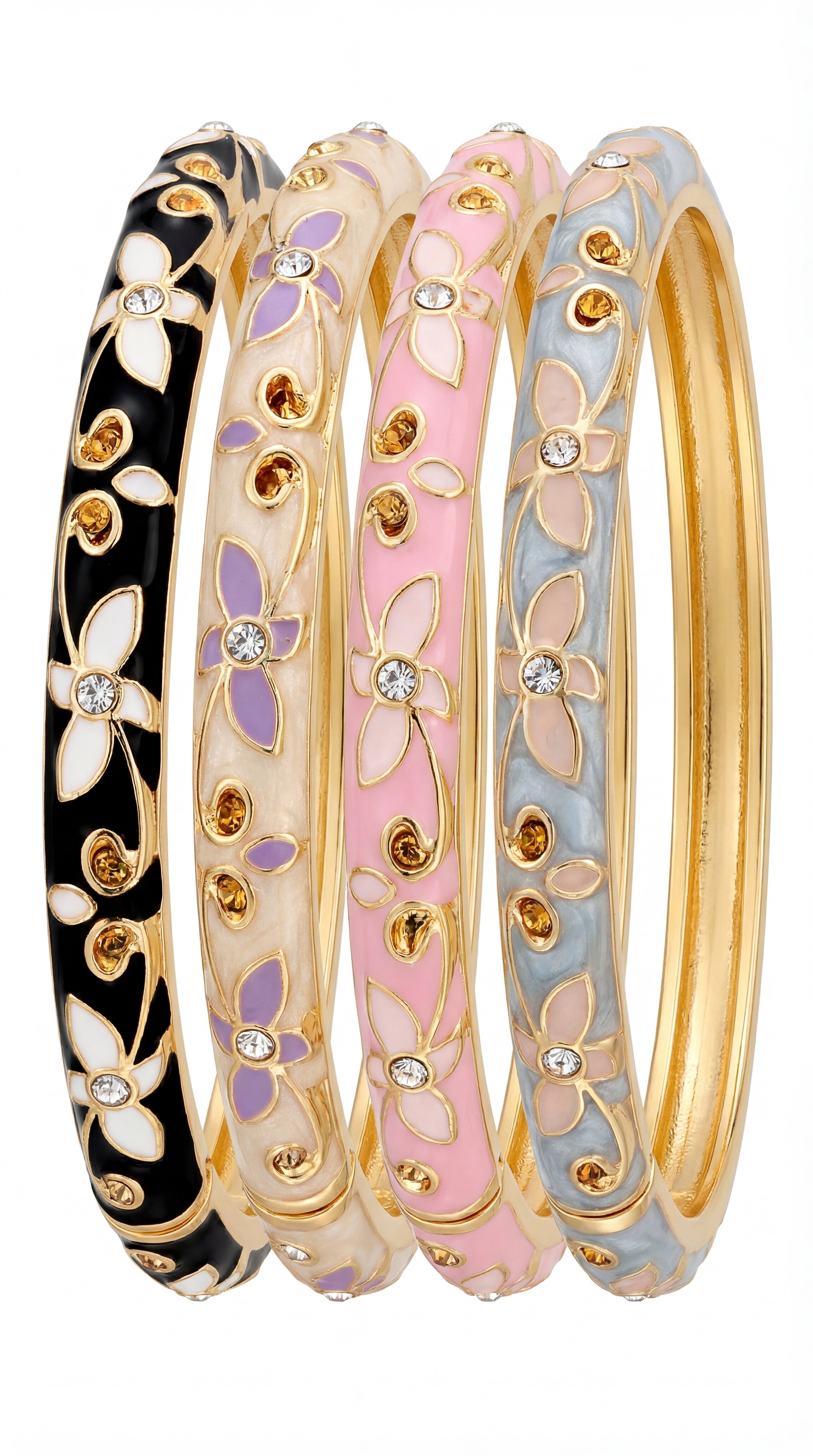 ✨ JONC LIZÉA – ÉMAIL COLORÉ & CRISTAUX