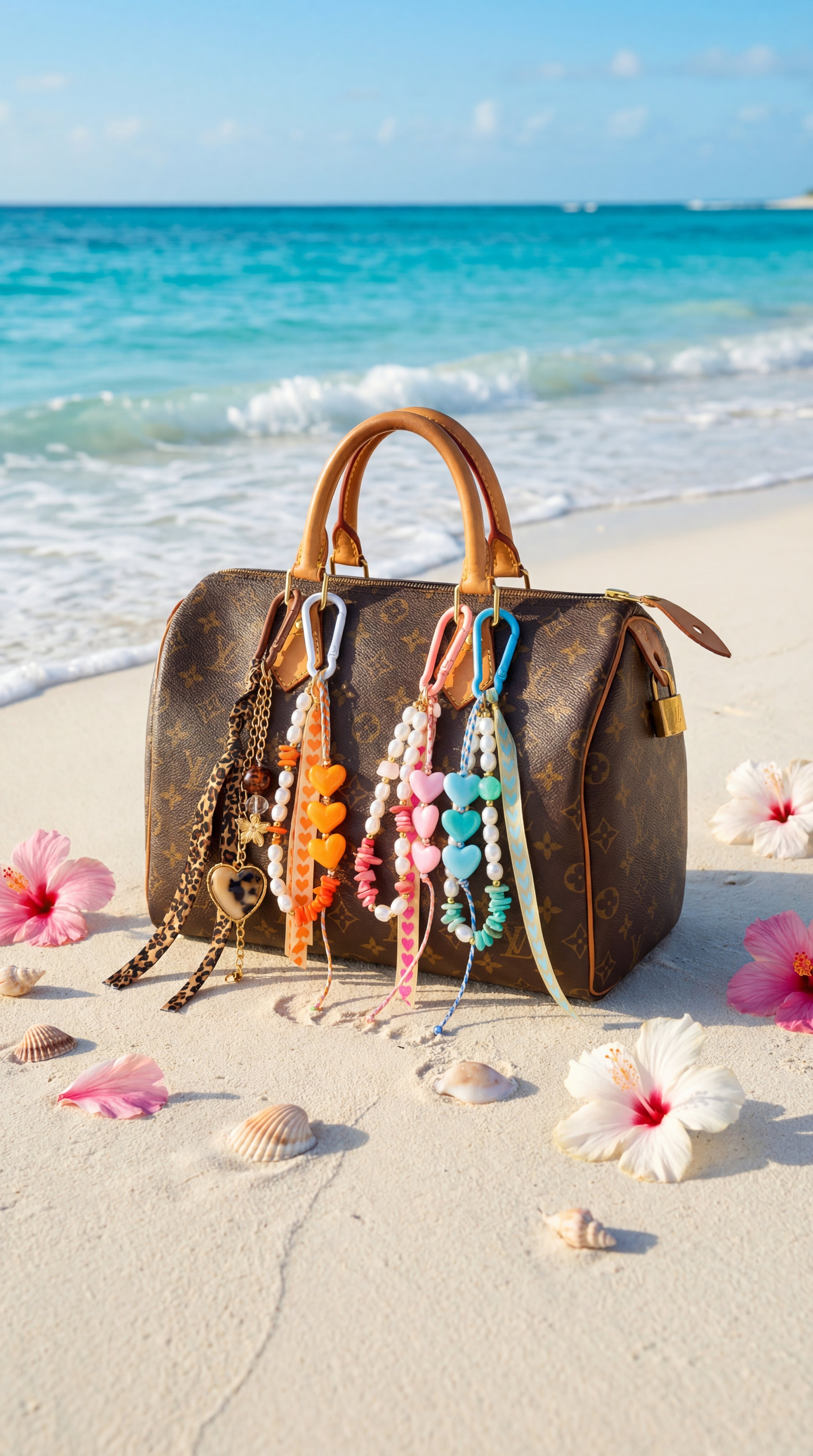 Grigri de sac – Porte-clés bijou coloré à breloques et perles