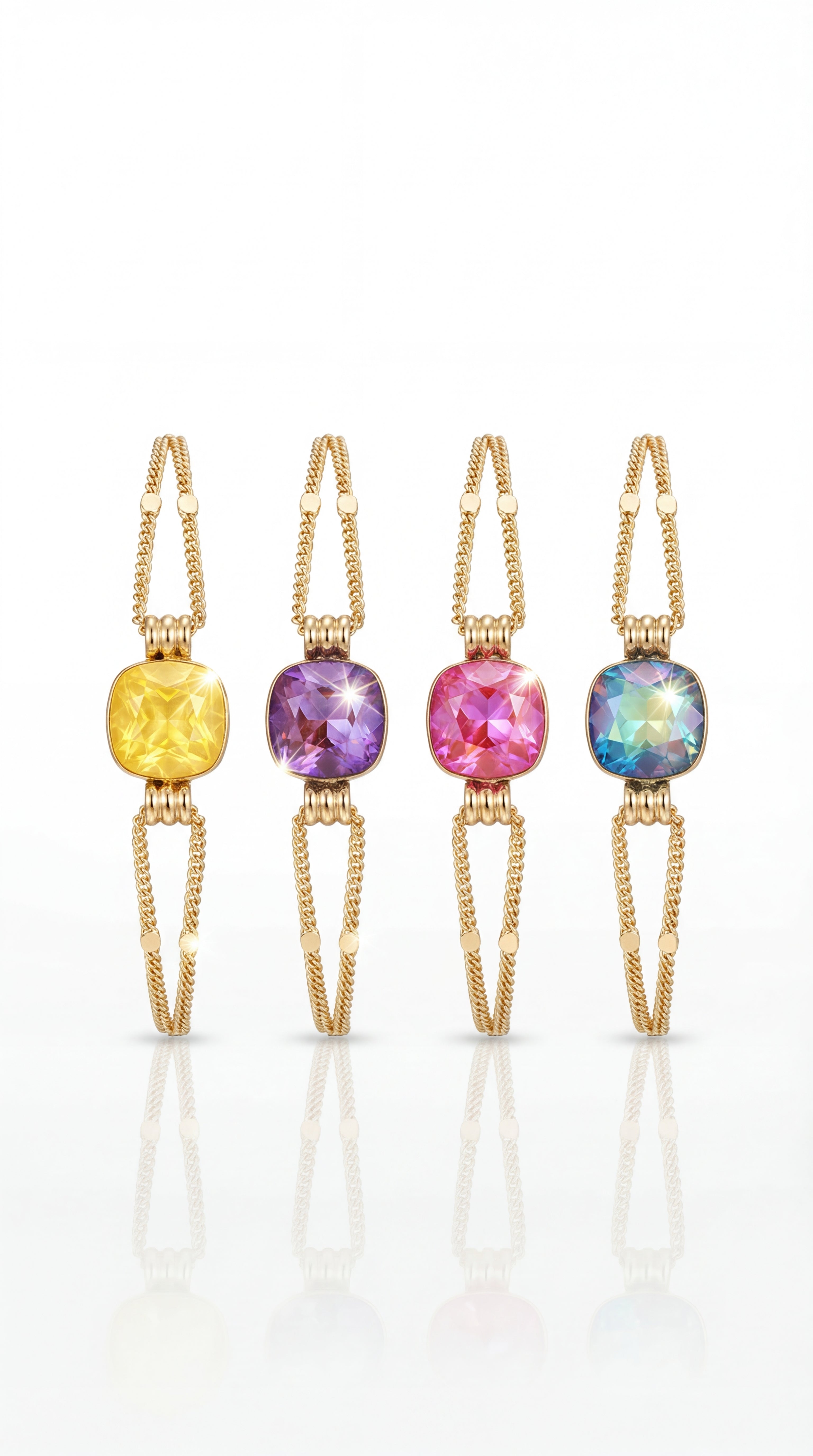 Bracelet Garance – Bracelet doré à cristaux Swarovski lumineux (création)