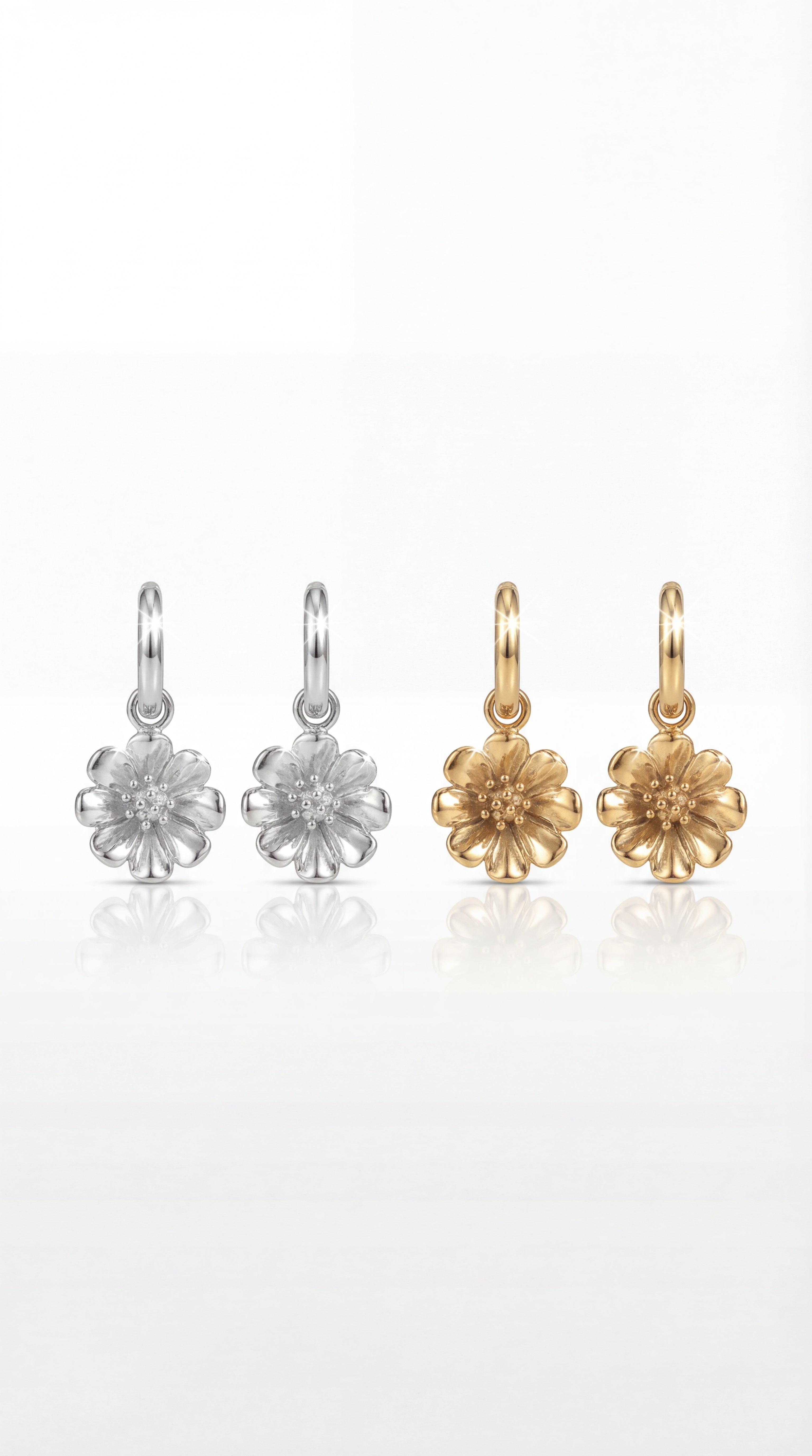 ✨ Boucles d’oreilles Diana – Fleur délicate & éclat intemporel