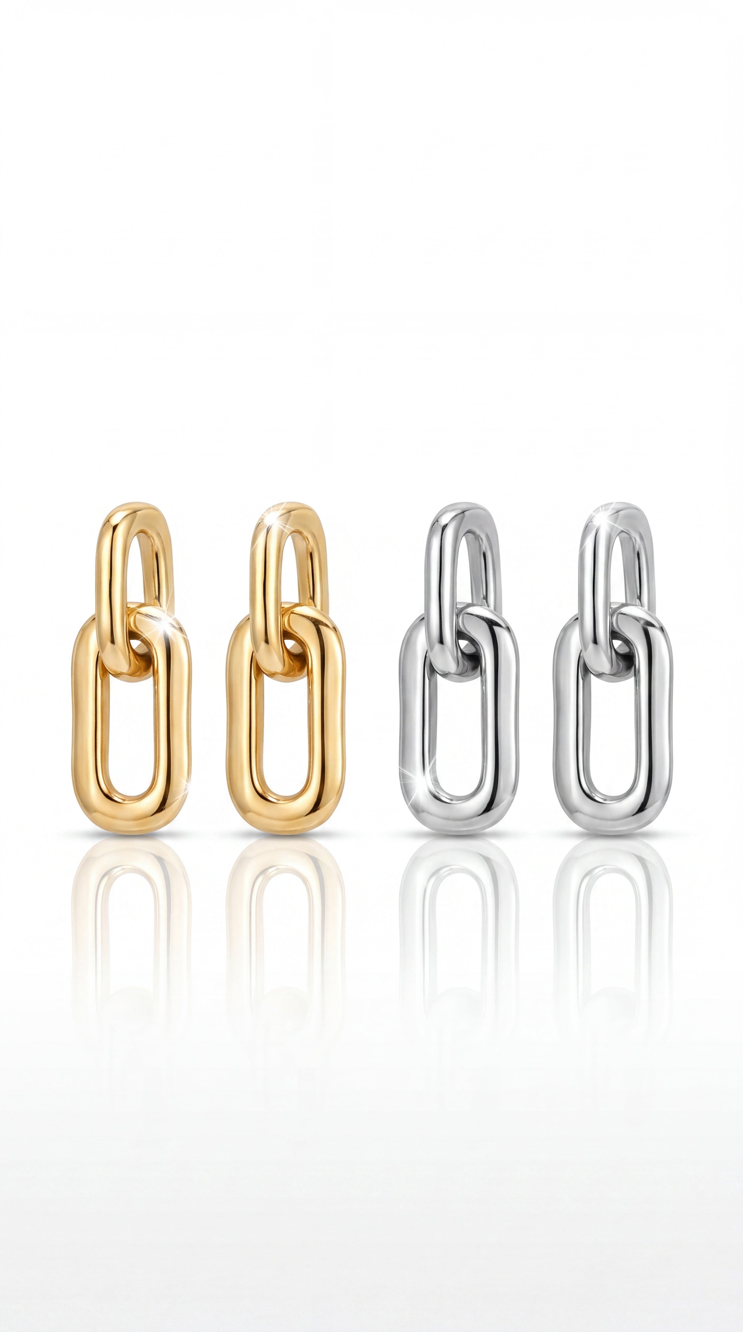 Boucles d'Oreilles Léana – Maillons Entrelacés en Acier Inoxydable