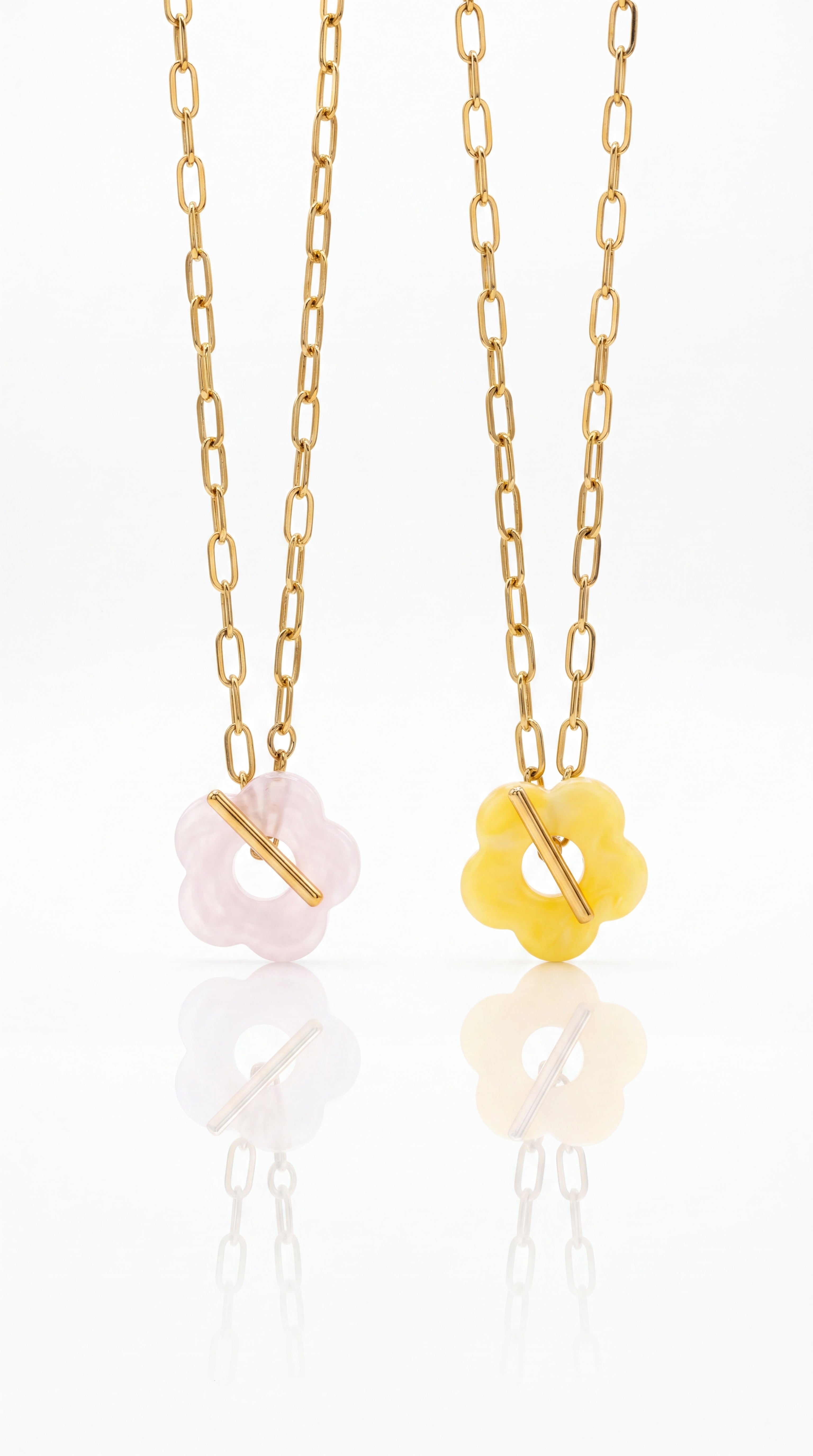 Collier Matilda – Maillons Rectangulaires & Pendentif Martelé en Acier Inoxydable