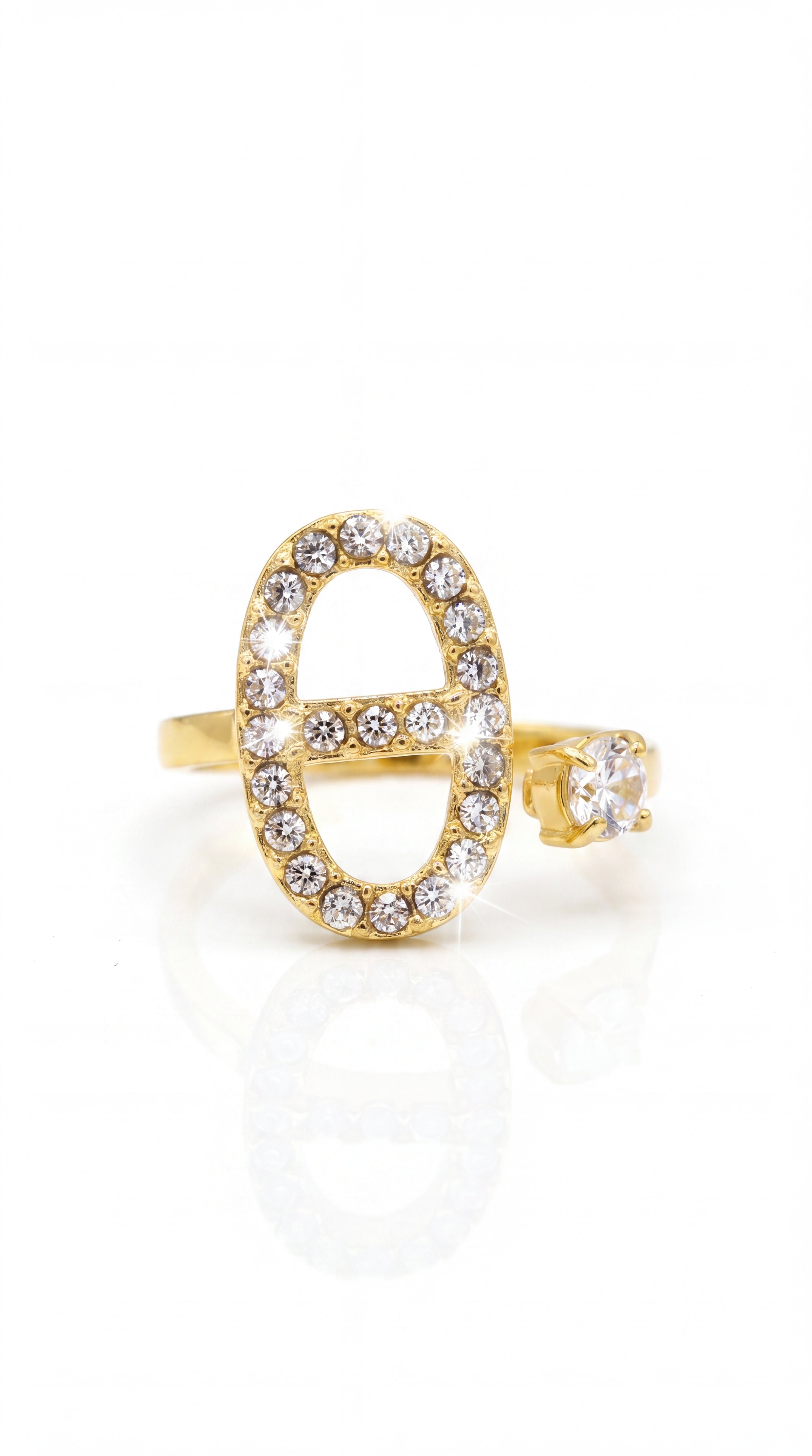 Bague Théa – Maillon Scintillant en Acier Inoxydable