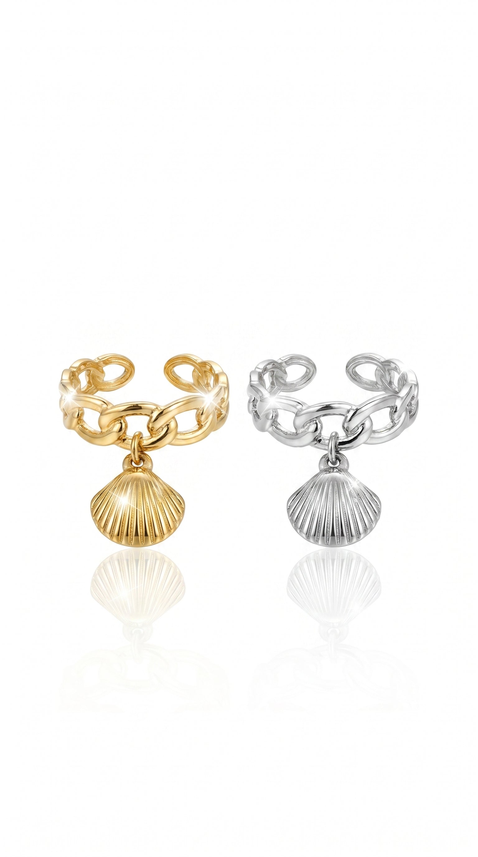 Bague "Shella" – Anneau en Maille & Coquillage