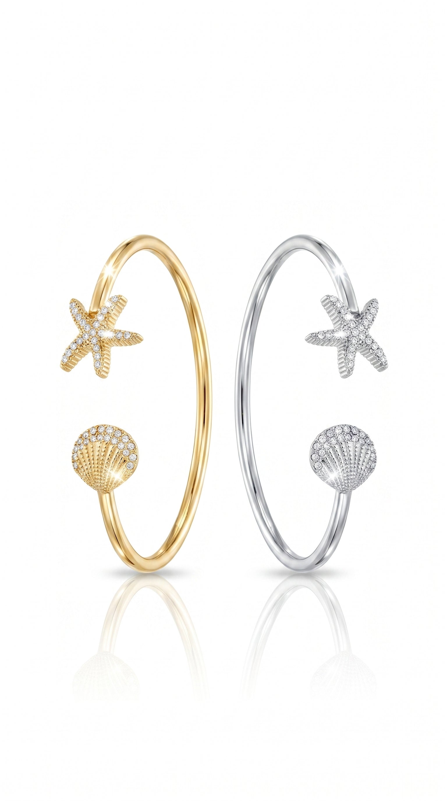 Jonc "Loann" – Jonc Marin Étoile de Mer & Coquillage Scintillants