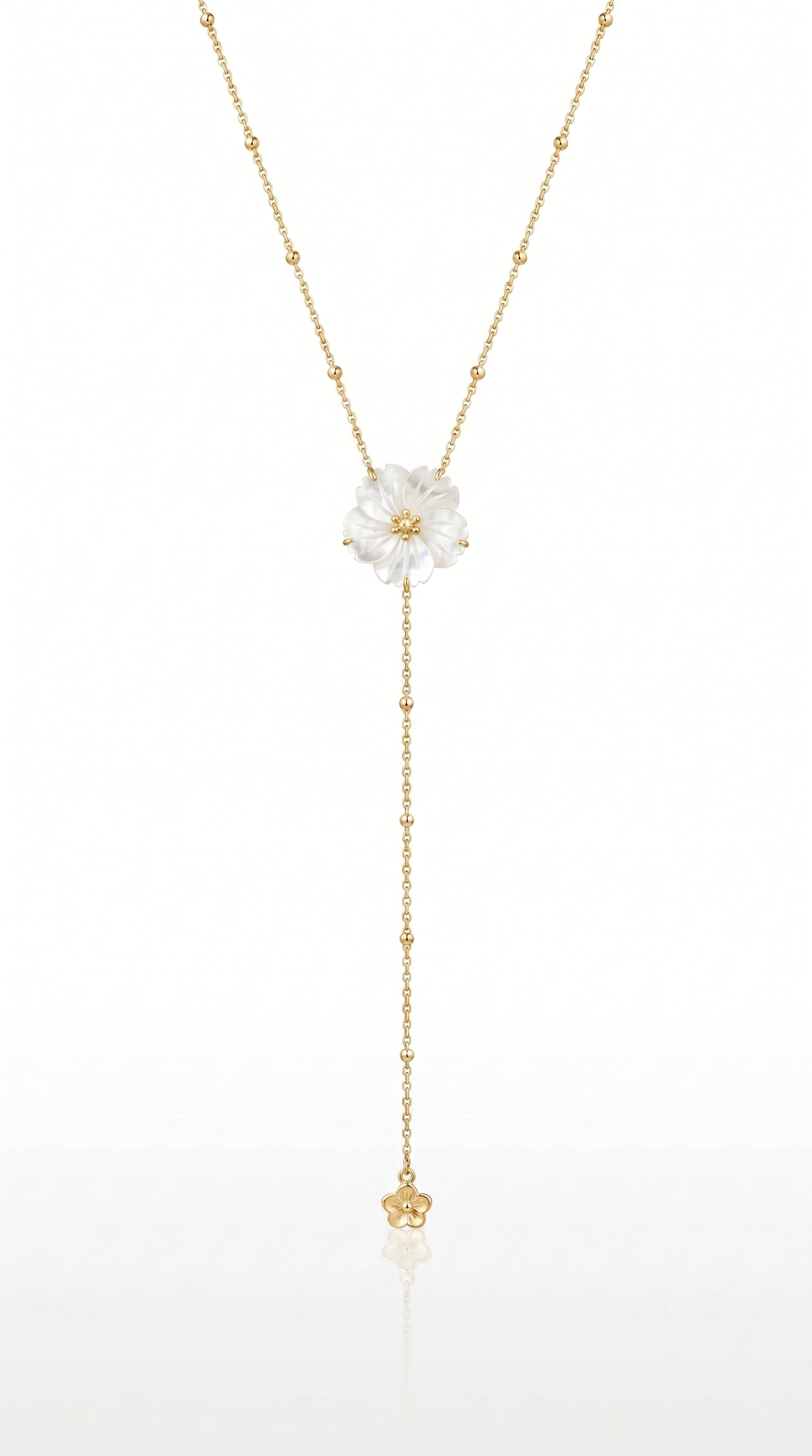 Collier Long "Charline" – Élégant, Féminin & Délicatement Fleuri