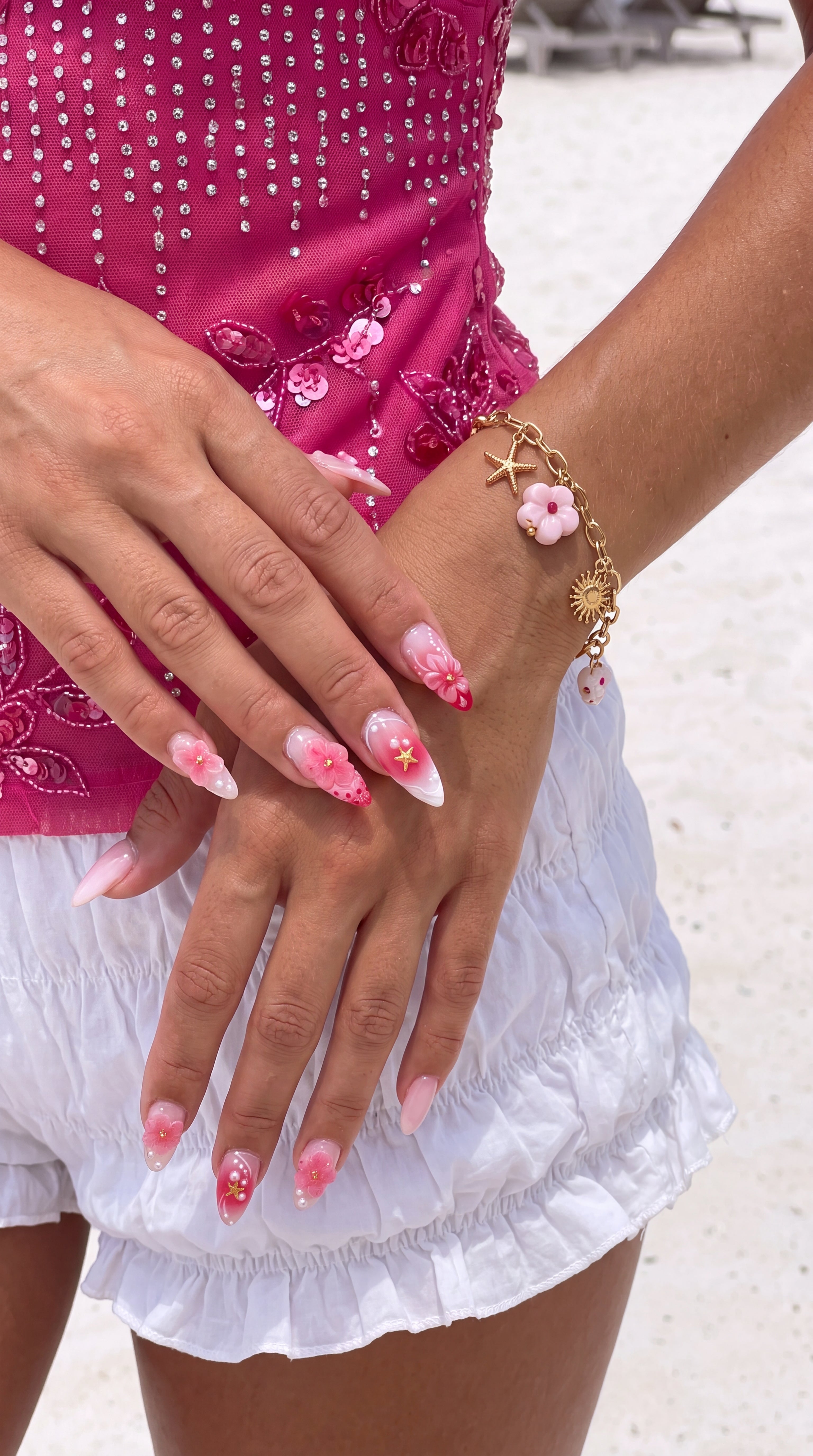 ✨ Bracelet Fidji – Charms Soleil & Étoile de mer