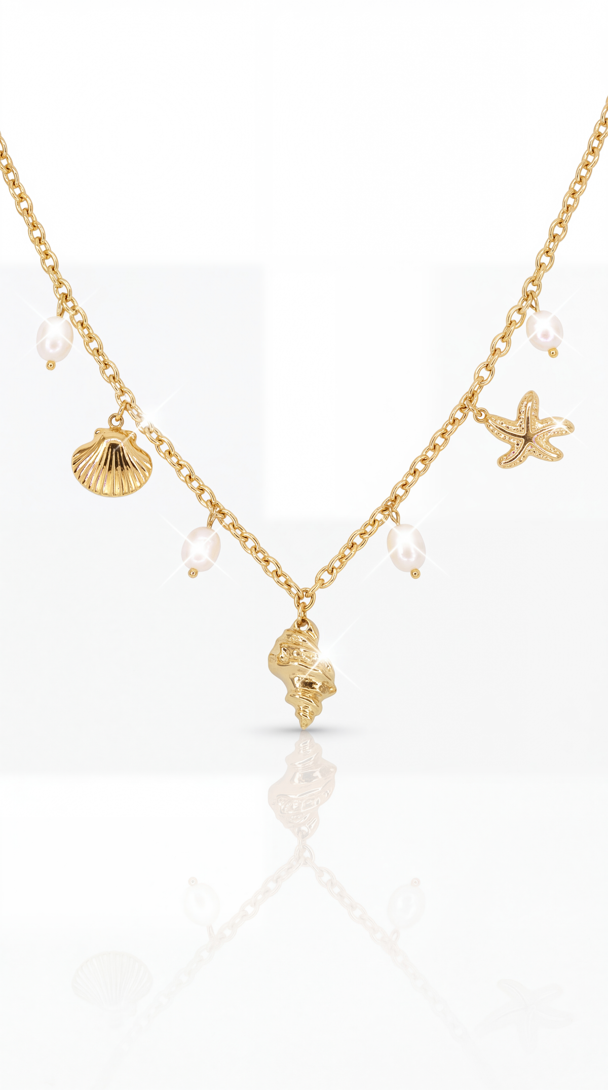 🌊 Collier Maldives – Collier Coquillage & Étoile de Mer Doré