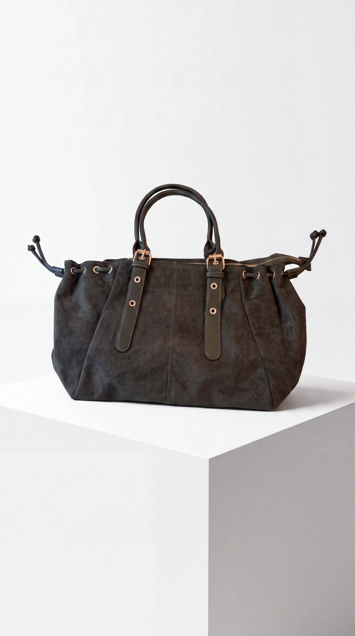 Sac à main "Mathilde" - Kaki Effet Suédine