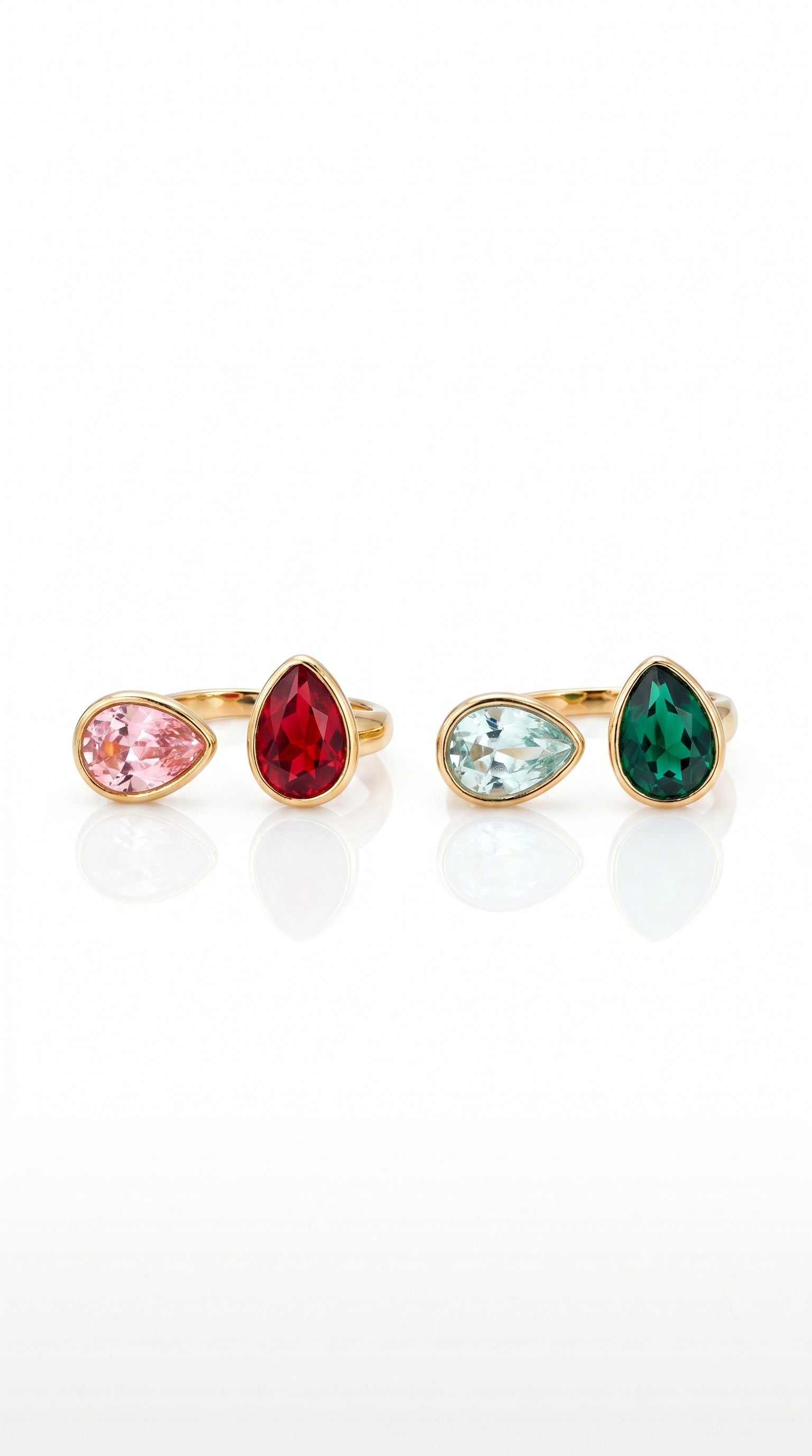 BAGUE LINA DORÉE — DOUBLE PIERRE GOUTTE LUMINEUSE