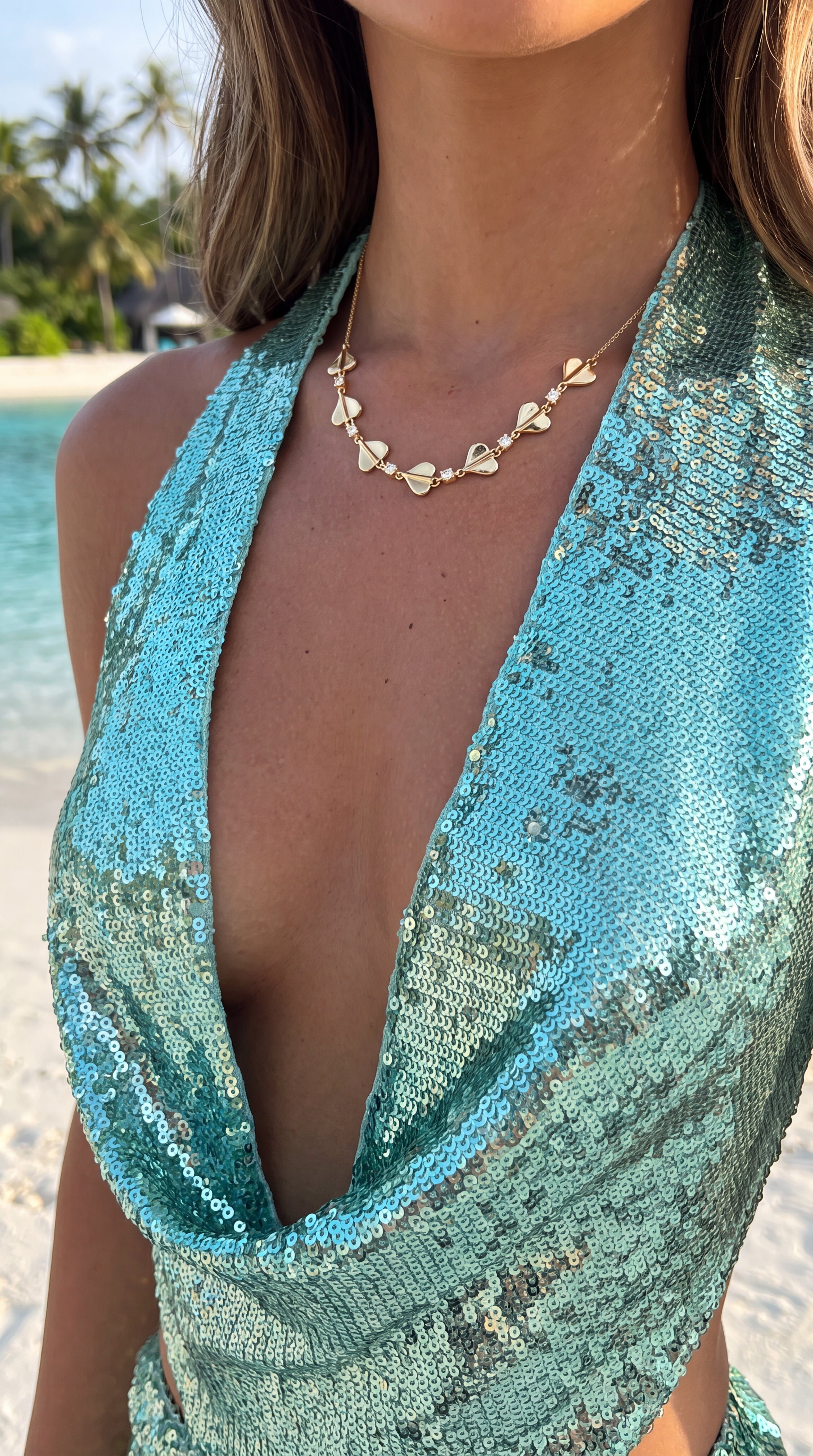 ✨ Collier Amoria – Collier Long à Coeur en Acier Inoxydable