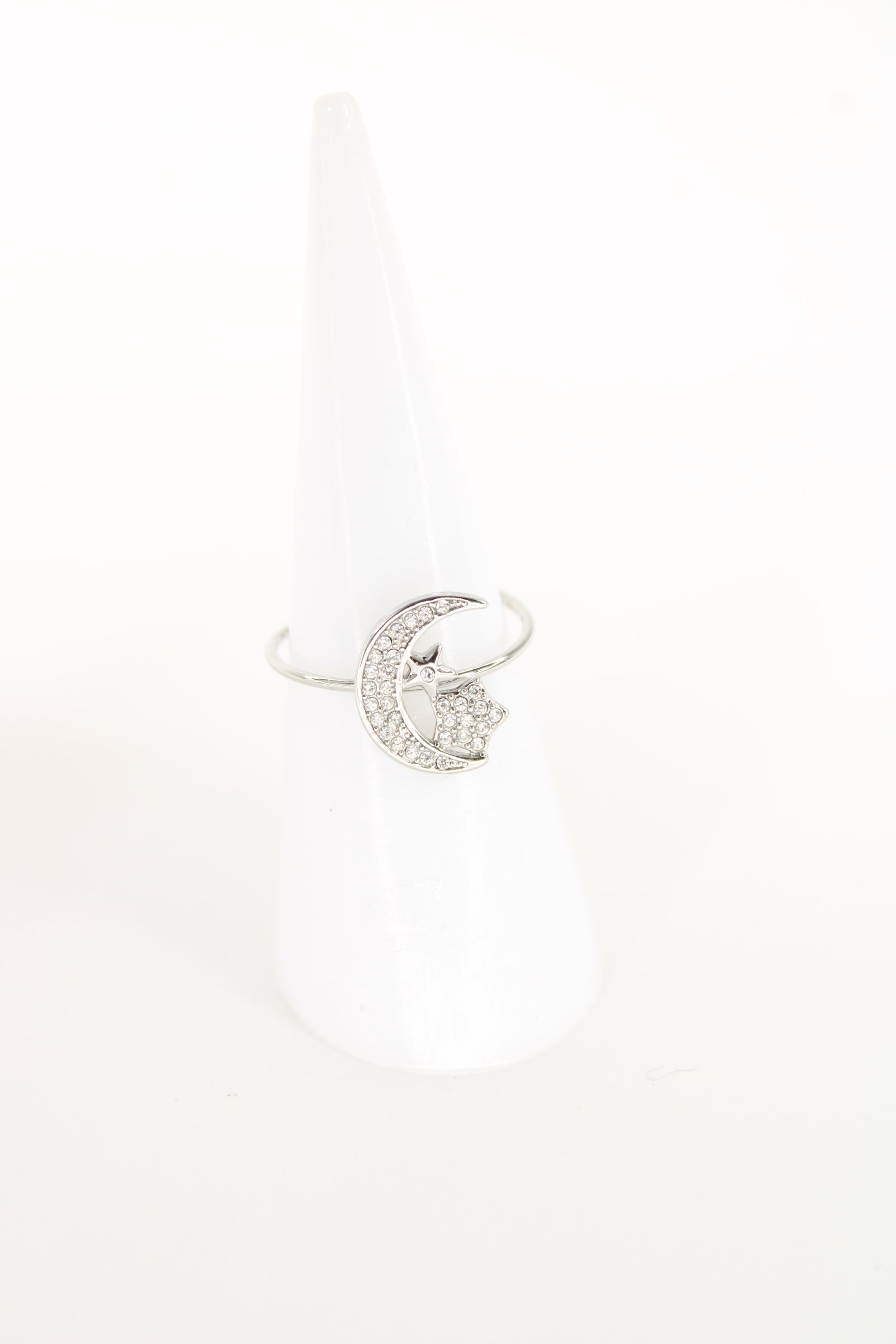 Bague Adriana lune et étoile en acier inoxydable – Bijou femme doré ou argenté – Langon