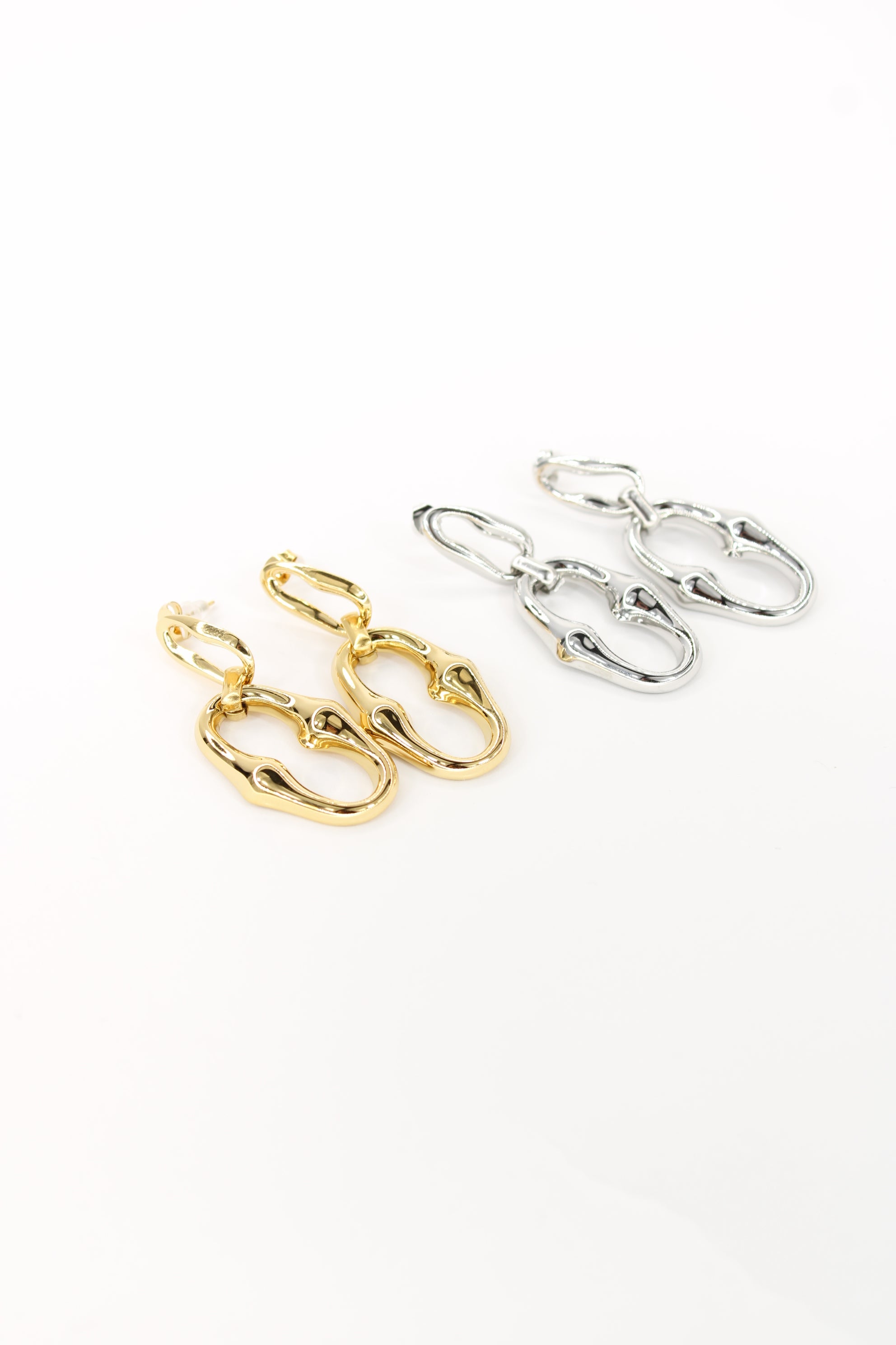 Boucles d’oreilles Oria maillons ovales en acier inoxydable doré ou argenté – Bijou femme tendance Langon