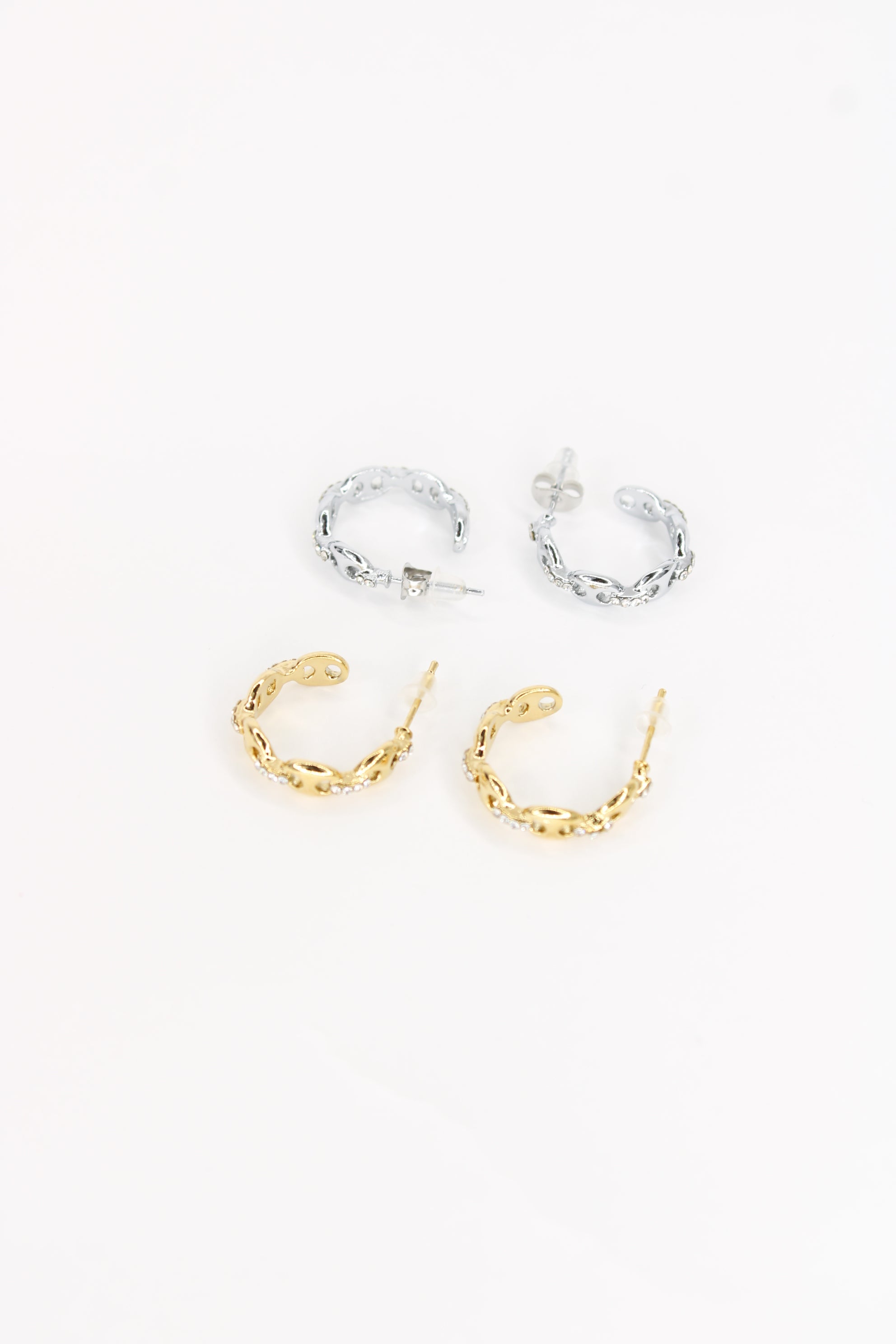 Boucles d’Oreilles Calista – Créoles en Strass en Acier Inoxydable, Bijou Femme Lumineux