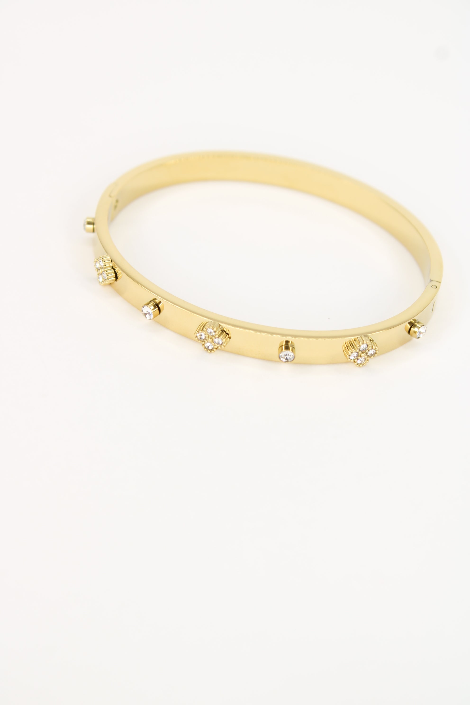 Jonc Naïra avec Petit Strass – Bracelet Rigide Femme en Acier Inoxydable Chic