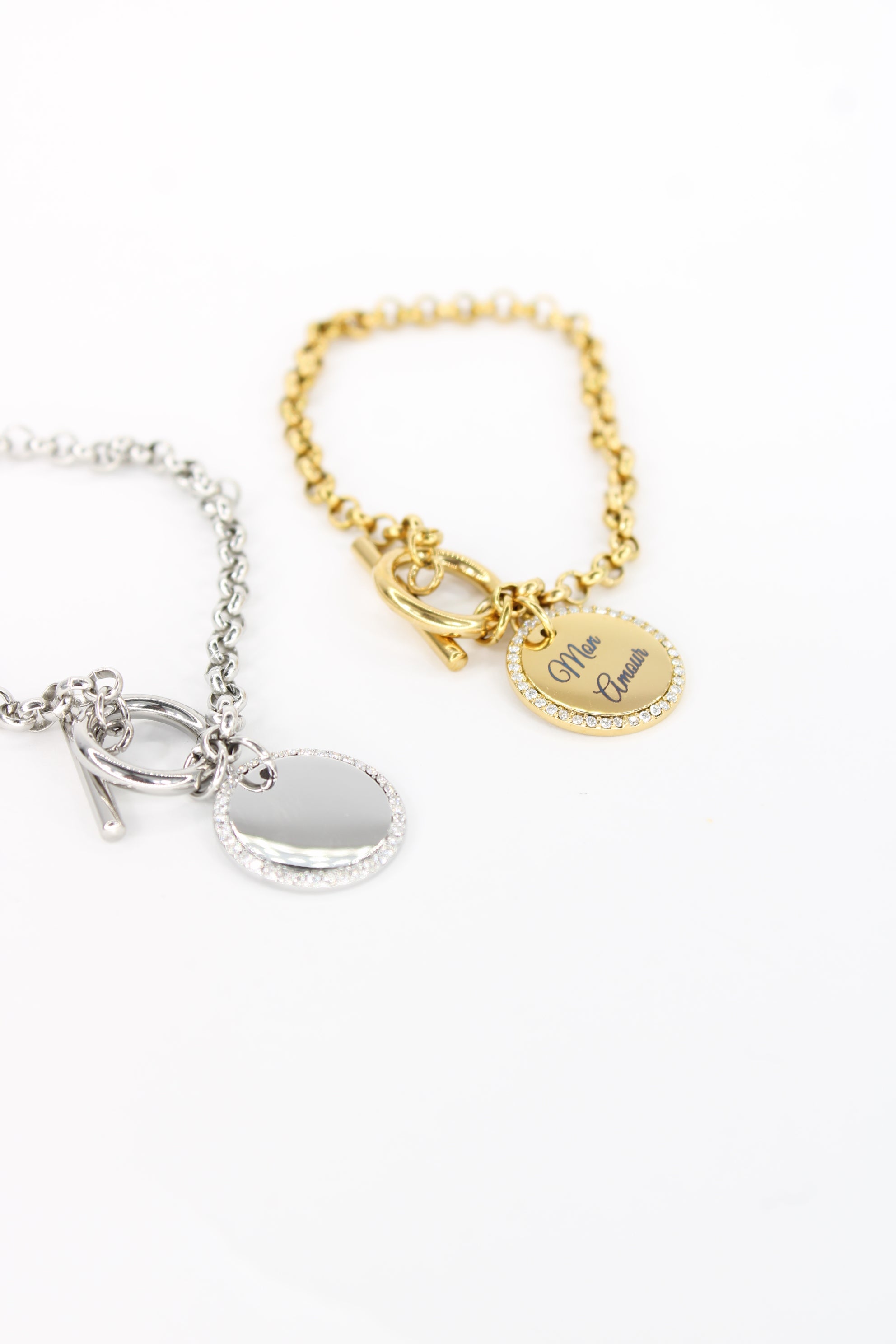 Bracelet Sienna – Bracelet médaillon personnalisé en acier inoxydable
