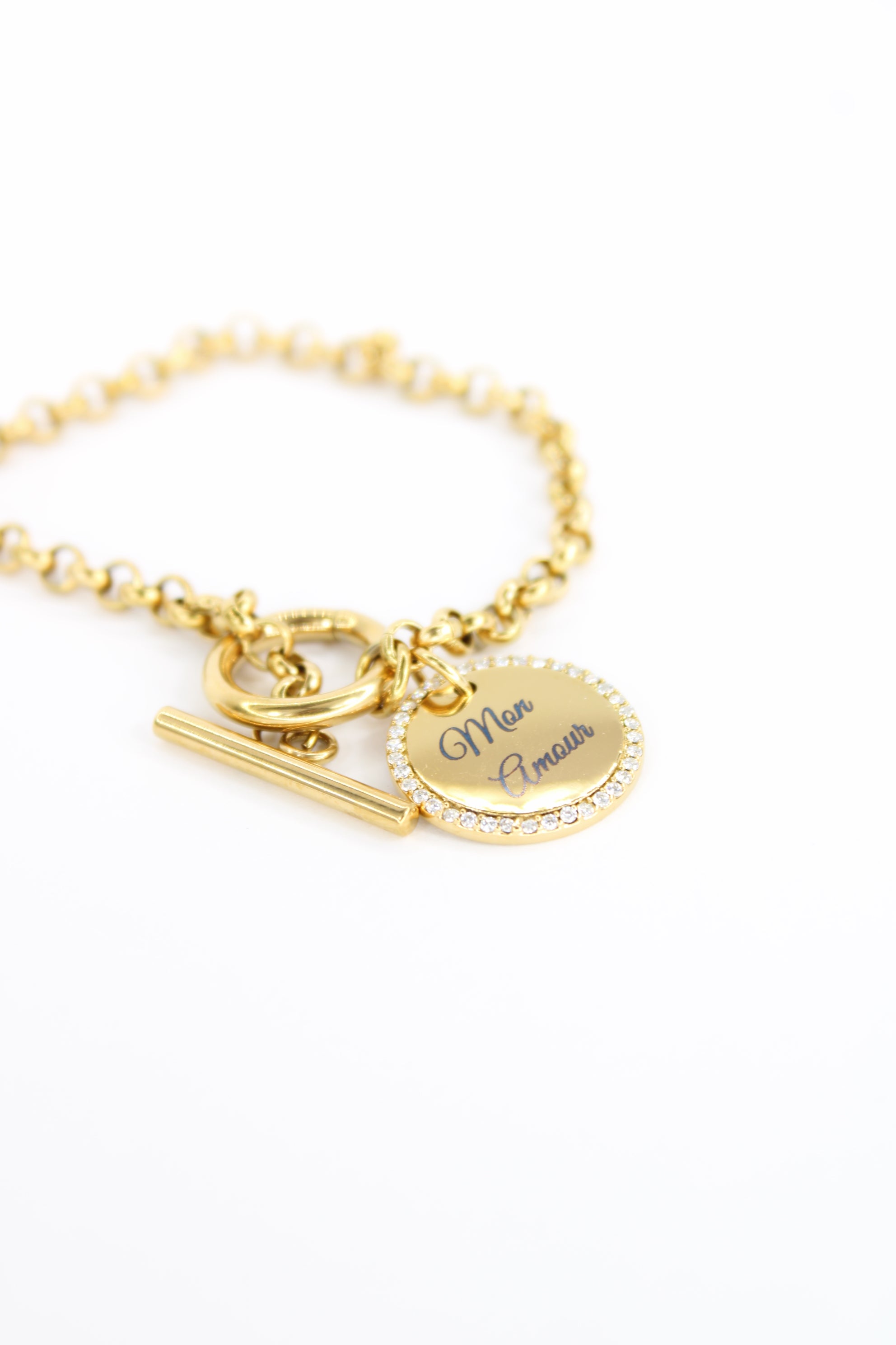 Bracelet Sienna – Bracelet médaillon personnalisé en acier inoxydable
