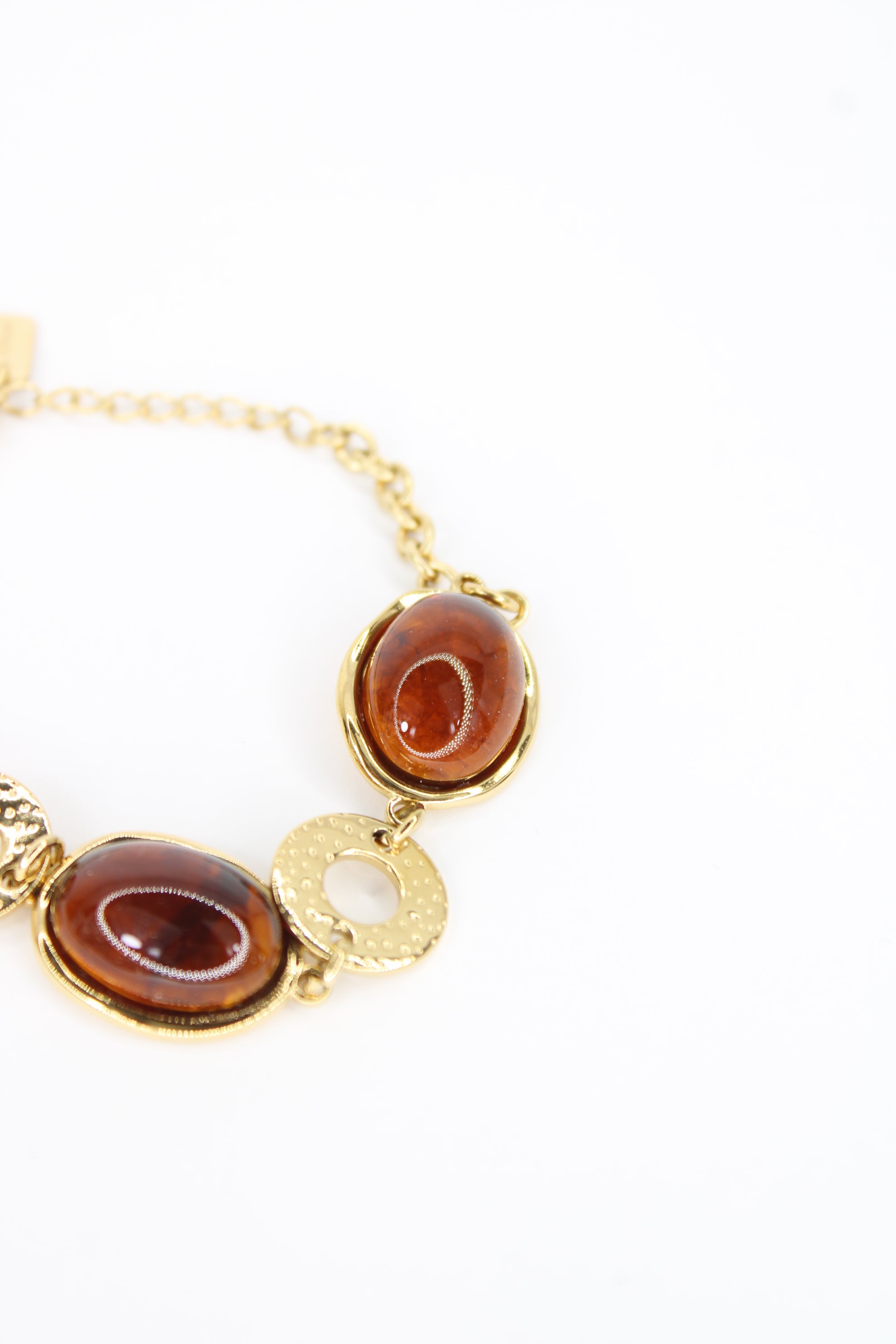 Bracelet Vanilla – Doré avec Résine Marron en Acier Inoxydable, Bijou Femme Chic